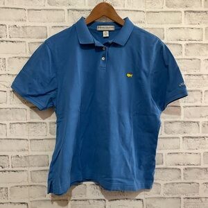 Women’s Master’s Collection solid blue short sleeve polo collared shirt XL